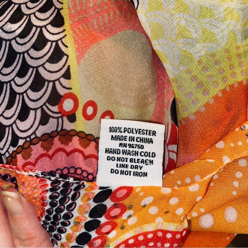 JESSICA MCCLINTOCK Wrap Shawl/Kimono abstract pattern w beading - Picture 8 of 8